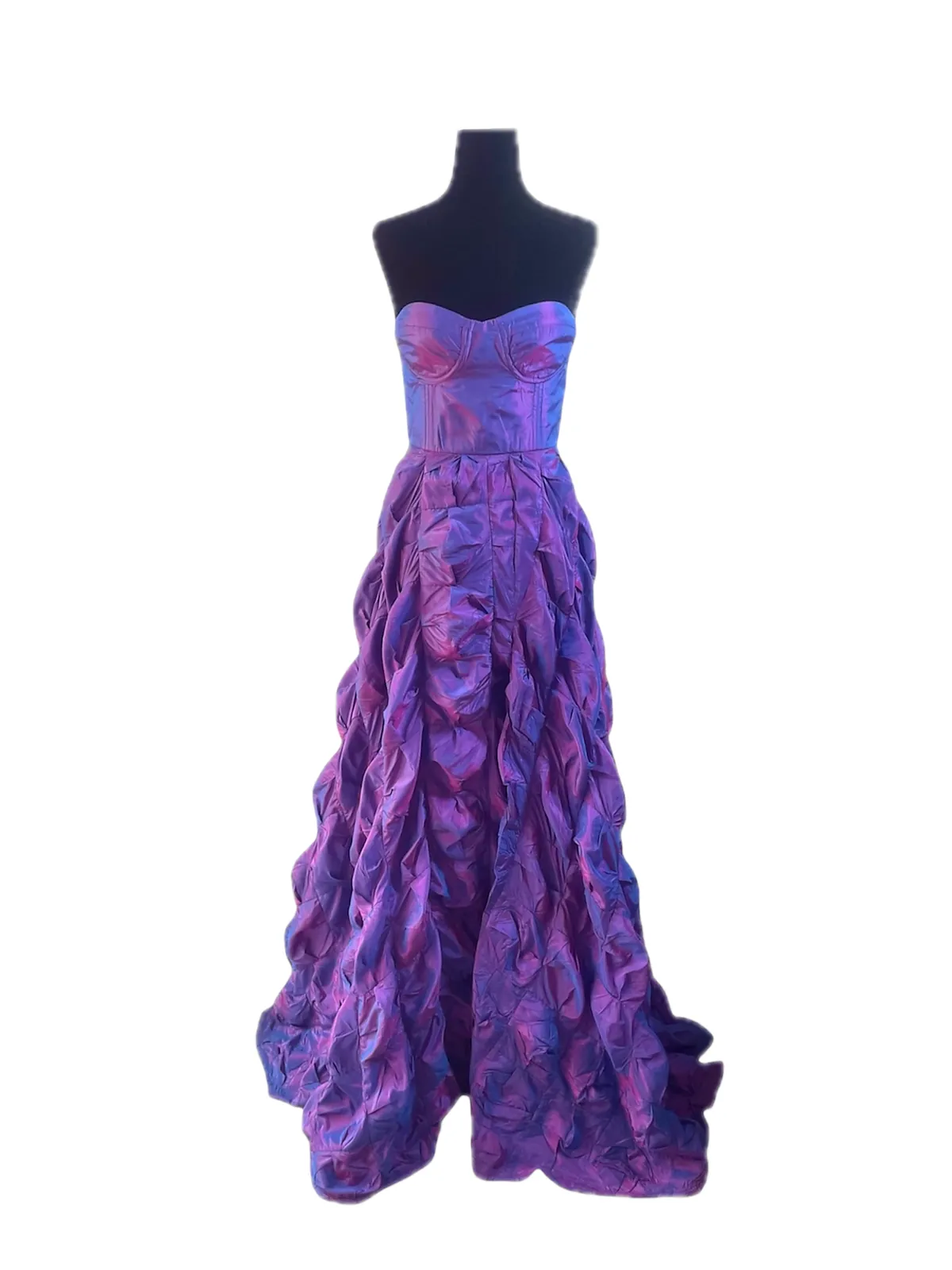 Vestido corset texturizado, Tafetán reciclado morado