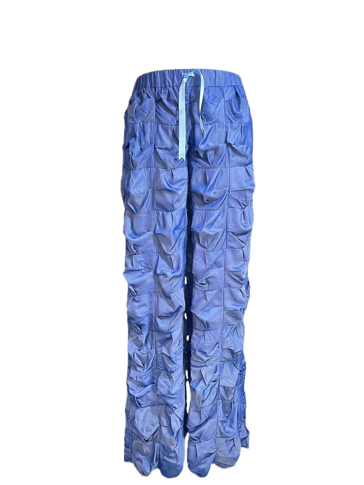 Pantalón Tencel texturizado, Relieve en toda la pierna