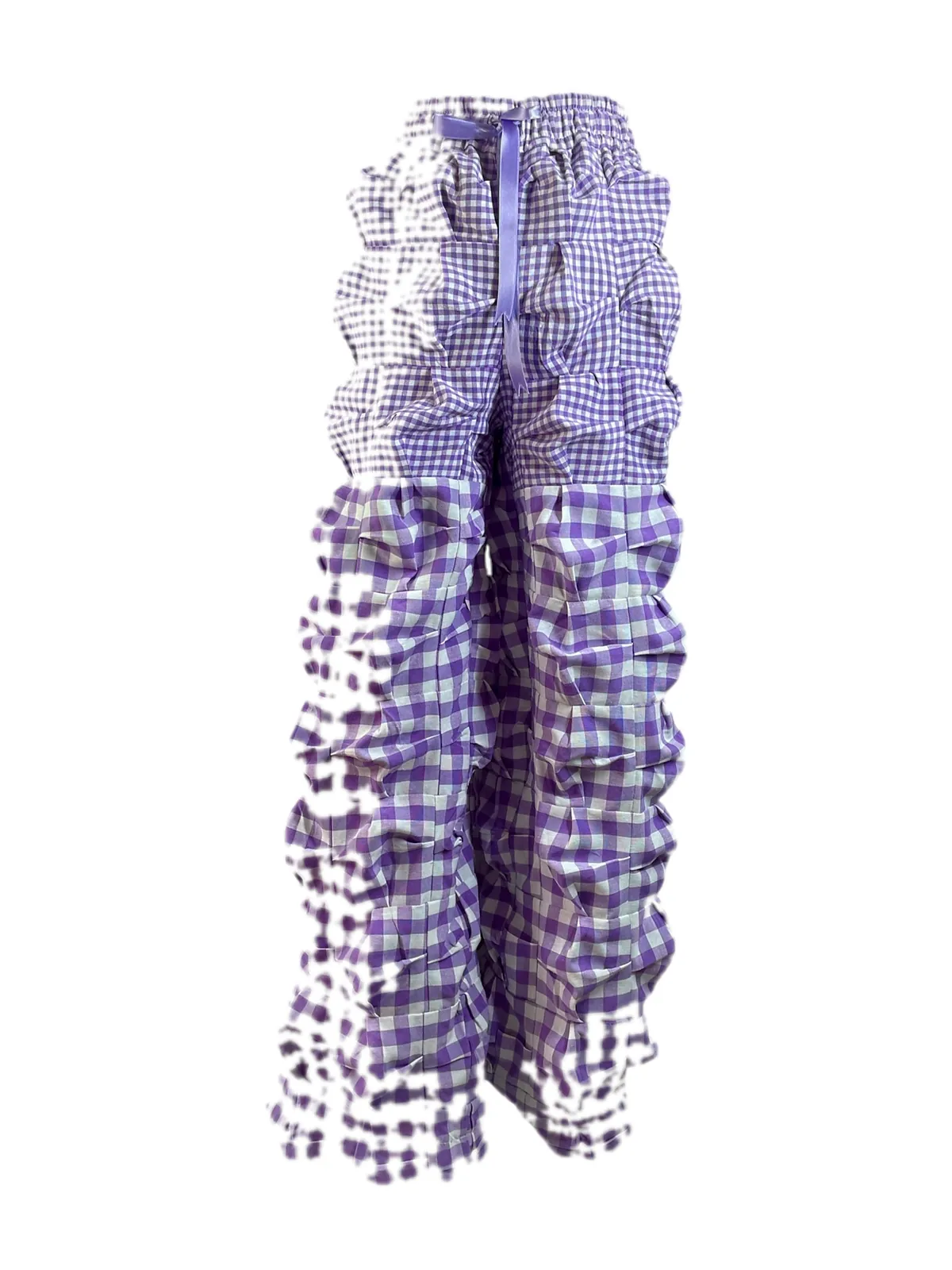 Pantalón vichi texturizado, Algodón de corte ancho