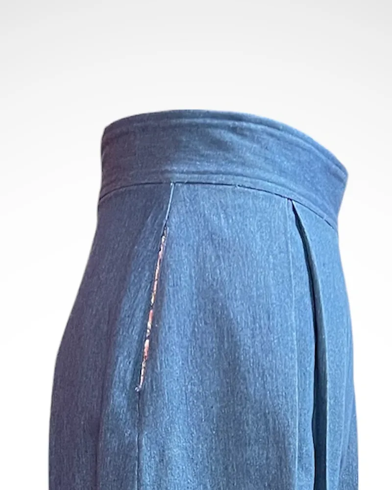 Detalle del tejido: Denim sostenible.