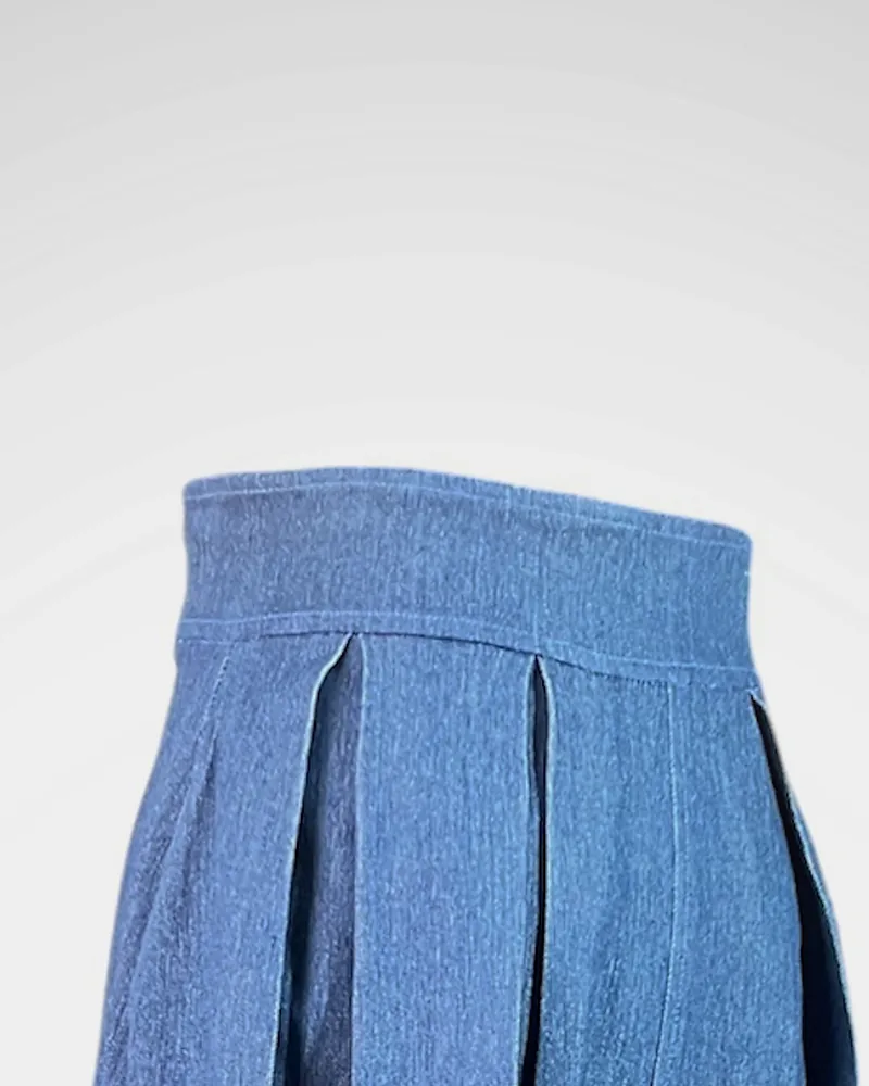 Detalle del tejido: Denim sostenible.