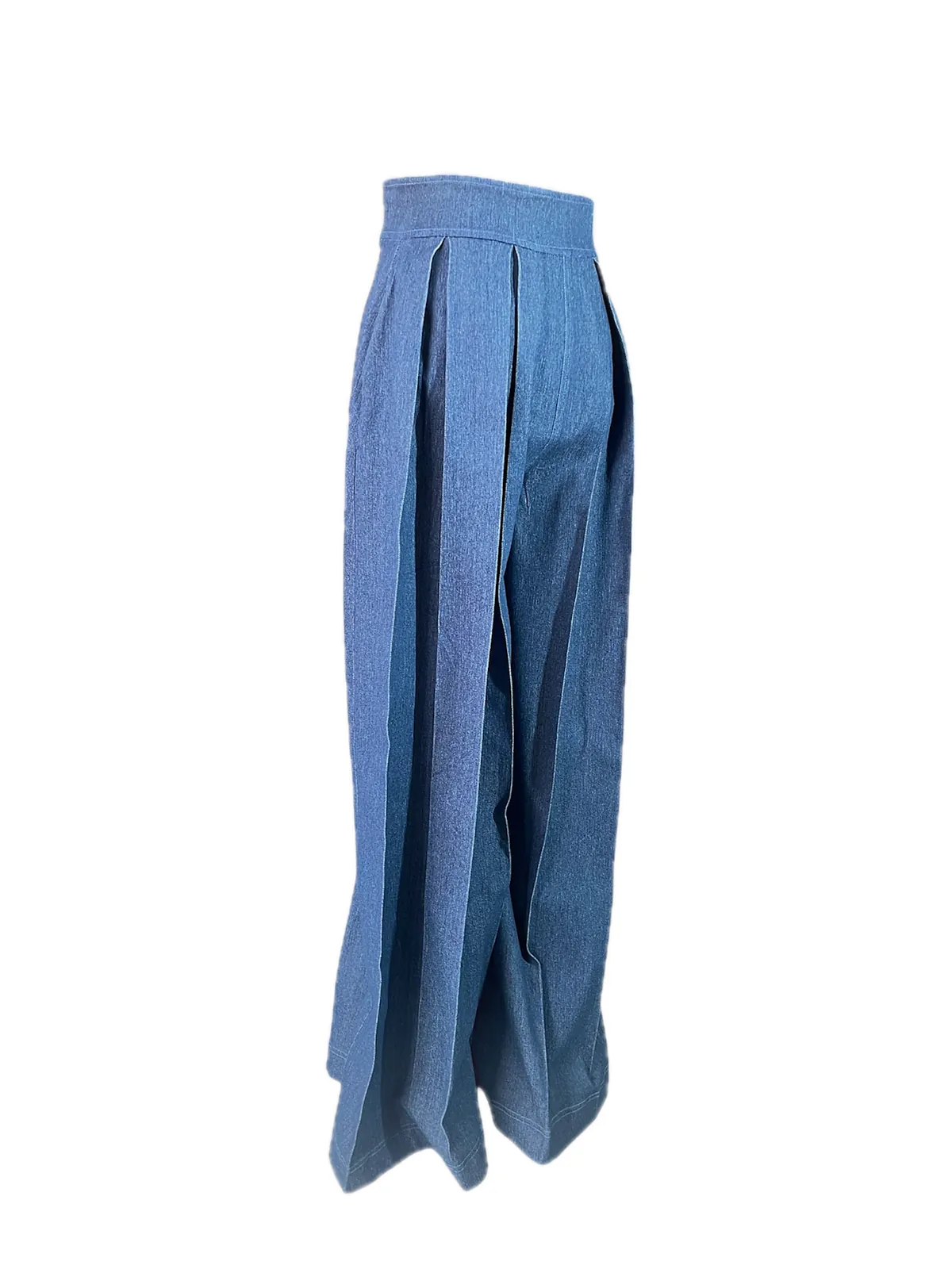 Pantalón doble pliegue, Denim pata de elefante
