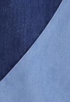 Detalle del tejido: Denim de distintos tonos y tafetán azul 