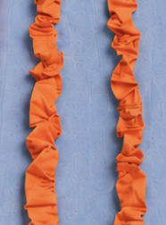 Detalle del tejido: Denim y tafetán naranja