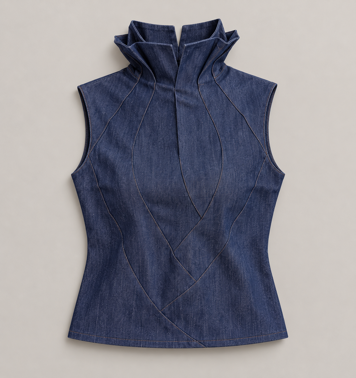 Top Instinto, Denim oscuro reciclado