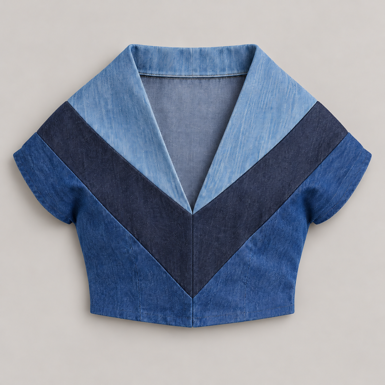 Top El sí Mismo, Denim de diferentes tonos reciclado